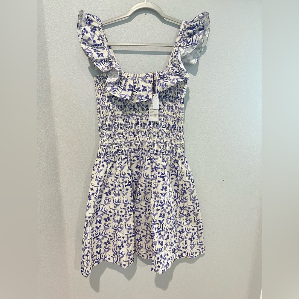Taylor Tillman sample smocked top cotton dress Sz small